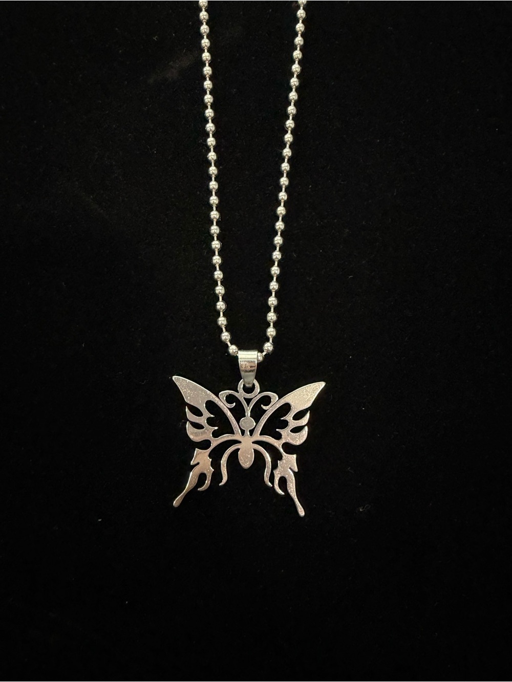 Silver Butterfly Pendant Necklace - Women Jewelry